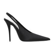 Saint Laurent Elegant Svart Slingback Skor Black, Dam