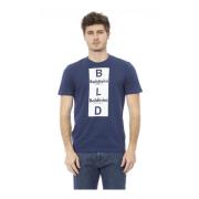 Baldinini Trend T-shirt med Logomönster Blue, Herr