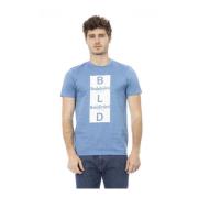 Baldinini Trend T-shirt med Logomönster Blue, Herr