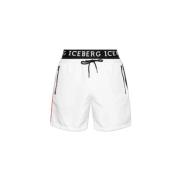 Iceberg Vit Regular Fit Polyester Shorts White, Herr