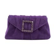 ALMA EN PENA Snygg Spänne Prydd Crossbody Väska Purple, Dam