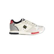 Blauer Vit Polyester Sneaker med Sportiga Detaljer Multicolor, Herr