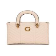 Guess Mini Lovide Damask Handväska Beige, Dam