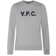 A.p.c. Grå Sweatshirt med Logotyp Gray, Herr