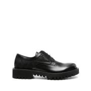 Valentino Garavani Svarta platta skor Derby Toile Black, Herr