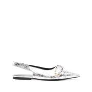 Givenchy Silver Platta Slingback Skor Gray, Dam