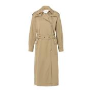 IVY OAK Trenchcoat med yoke-flaps och metalldekoration Green, Dam