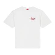 Kenzo Vit Bomull T-Shirt med Rött Tryck White, Herr