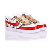 Nike Handgjorda Beige Vit Röd Sneakers Multicolor, Herr