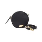 Pompei Donatella Läder Crossbody Väska med Logotyp Black, Dam