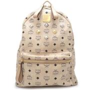 MCM Pre-owned Pre-owned Canvas axelremsvskor Beige, Dam