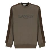 Lanvin Grön Tröja med Kontrastdetaljer Green, Herr