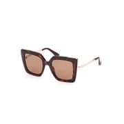 Max Mara Designer Solglasögon Havana Röd Bordeaux Linser Brown, Dam