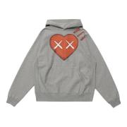 Kaws Begränsad upplaga Pizza Hoodie Grå Gray, Herr