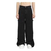 Off White Svart Canvas Snickare Denim Byxor Black, Herr