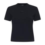 Jacquemus Svart Stretch Bomull T-shirt Black, Dam