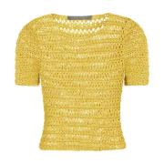 Alberta Ferretti Stiligt Stickat Kollektion Yellow, Dam