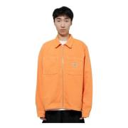 Stüssy Orange Canvas Zip Skjorta Orange, Herr