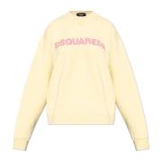 Dsquared2 Sweatshirt med Logo Yellow, Dam