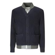 Sacai Ull Cardigan Jeans Jacka Knappstängning Blue, Herr