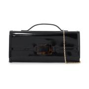 Roger Vivier Borstad läder Belle Vivier Clutch Väska Black, Dam