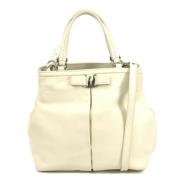 Salvatore Ferragamo Pre-owned Pre-owned Laeder handvskor Beige, Dam