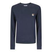 Maison Kitsuné Logo Crew-Neck Sweatshirt Blue, Dam