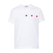 Comme des Garçons Vit T-shirt med Hjärttryck White, Dam