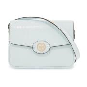 Tory Burch Axelväska i glänsande läder Blue, Dam