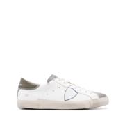 Philippe Model Sneakers med Distressed Effekt och Mocka Paneler White,...