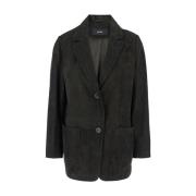 Arma Grå Suede Blazer Jacka Gray, Dam