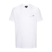 A.p.c. Ekologisk Bomull Logo Print T-shirt White, Herr