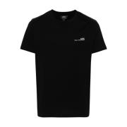 A.p.c. Ekologisk Bomull Logo Print T-shirt Black, Herr