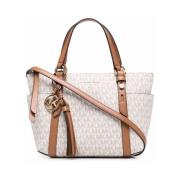 Michael Kors Snygg Logo Print Tote Väska Beige, Dam