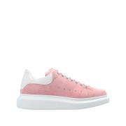 Alexander McQueen Rosa Läder Sneakers Front Lace Logo Pink, Dam