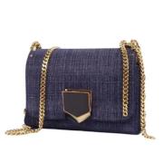 Jimmy Choo Pre-owned Pre-owned Tyg axelremsvskor Blue, Dam