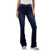 Raizzed Mörk sten hög midja flare jeans Blue, Dam