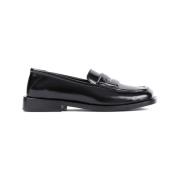 The Attico Svarta Läderloafers med Asymmetrisk Tå Black, Dam