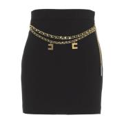 Elisabetta Franchi Svart Stretch Crêpe Minikjol Black, Dam