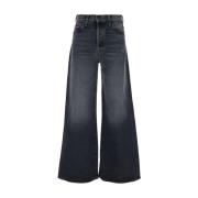 Mother Grå Ditcher Roller Sneak Jeans Gray, Dam