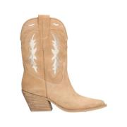 Shoecolate Western Cappuccino Cowboy Stövlar Beige, Dam