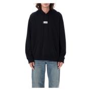 MM6 Maison Margiela Svart Stickat Tag Hoodie Aw24 Black, Herr