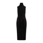 MM6 Maison Margiela Svart ullmidiklänning Black, Dam