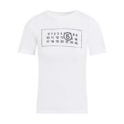 MM6 Maison Margiela Vit Bomull T-shirt Rund Hals White, Dam