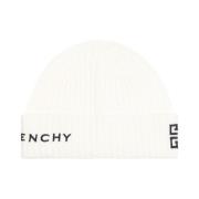 Givenchy Vit Ull Beanie Mössa White, Unisex