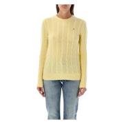 Ralph Lauren Julianna Kabelstickad Tröja Yellow, Dam