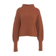 Closed Brun Stickad Tröja Aw24 Brown, Dam