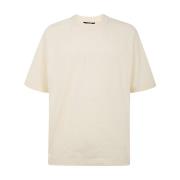 Jacquemus Ljus Beige Typo T-Shirt Beige, Herr