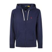 Ralph Lauren Marinblå Fleece Hoodie Blue, Herr