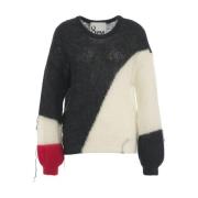 8PM Grå Mohair Stickat Aw24 Multicolor, Dam